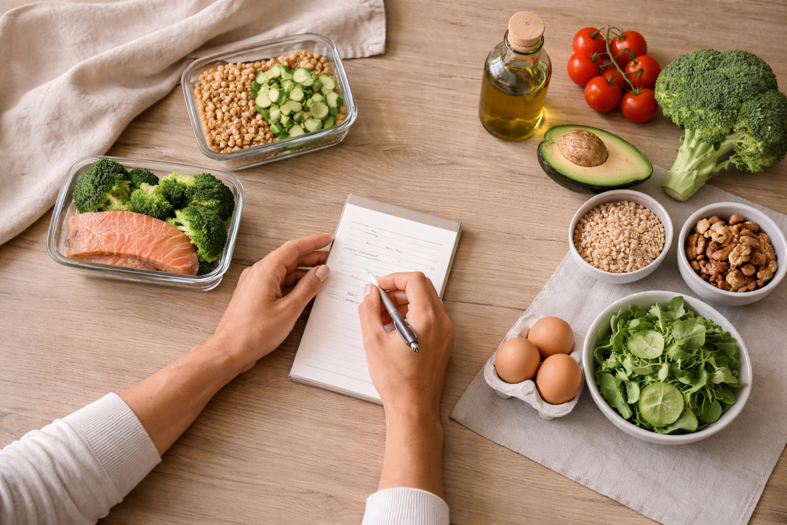 Visuel éditorial illustrant une stratégie nutritionnelle durable, simple et structurée dans une logique de prévention